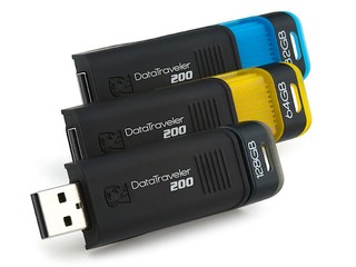 全球首款高達128GB隨身碟 Kingston DataTraveler 200