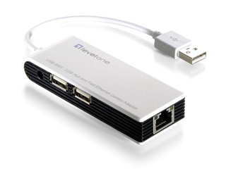 同時提供LAN Port、USB Port  LevelOne USB-0501 接收器