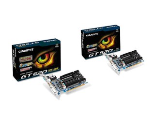 針對GeForce GT 520推出2款選擇 GIGABTYE分別推出超頻版、512MB版