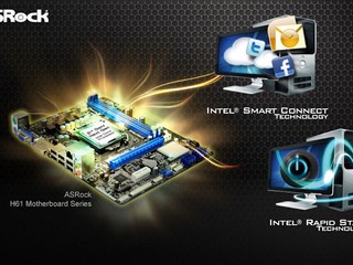率先支援Rapid Start、Smart Connect ASRock旗下H61主機板加入新功能