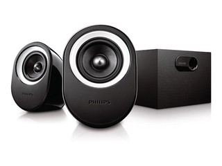 更大接收緩衝區提供順暢聲波流動 Philips SPA4350 2.1聲道多媒體揚聲器