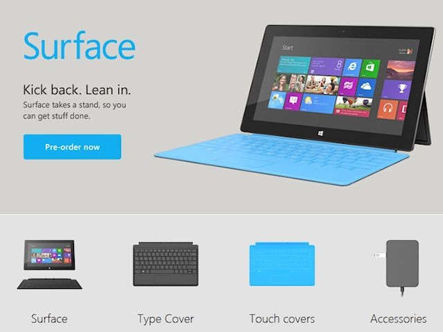 Microsoft Surface preorder