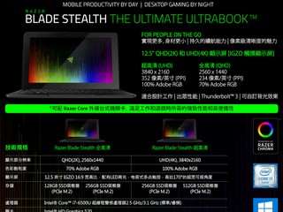 高達 4K 顯示 擁有強大擴充性能 Razer 全新 Blade Stealth 行動電腦