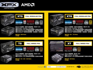 為發燒級玩家和 DIY 專業人士而設 XFX XTS、XTR、TS、XT 系列電源供應器 為發燒級玩家和 DIY 專業人士而設 XFX XTS、XTR、TS、XT 系列電源供應器