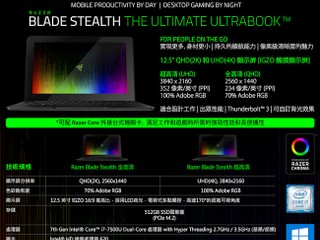 僅 1.31cm 厚 裝配全新 Kaby Lake 處理器 Razer 新一代 Blade Stealth 登場