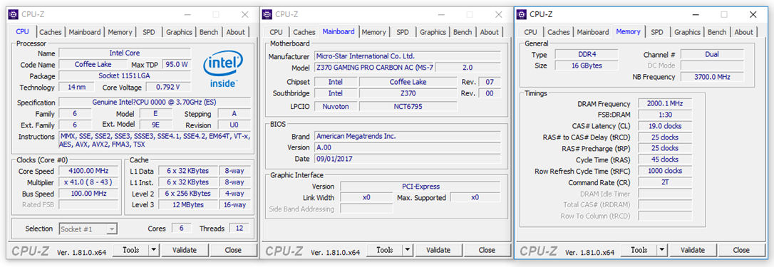 MSI Z370 GAMING PRO CARBON AC