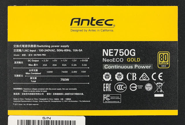 單路12V、半模金牛!! ANTEC NeoECO 750W GOLD - 電腦領域HKEPC Hardware - 全港No.1 PC網站