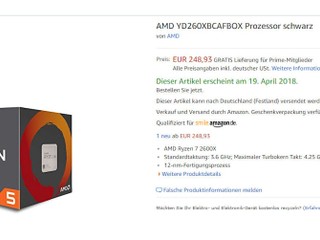 定價 199、249、299、399 美元 AMD Ryzen 2000 系列外國網站公開接受預訂