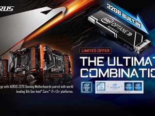 率先支援 Intel Core i+ 架構 AORUS 最新 Z370 主機板內建 32GB Intel Optane 記憶體