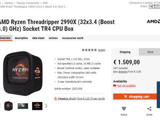 折合 HK$13,700?! 你又會唔會考慮 Ryzen Threadripper 2990X 德國網上商店現身