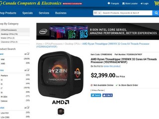 比 1950X 貴一倍，折合 HK$15,000 AMD Threadripper 2990X 加拿大網店偷偷上架