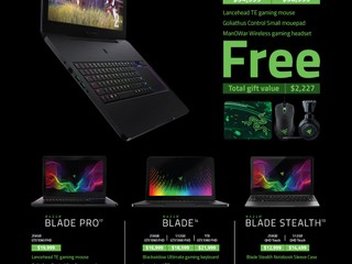Razer 最新「電競筆電優惠」 買指定 BLADE 系列電競筆電  送高達二千元禮品