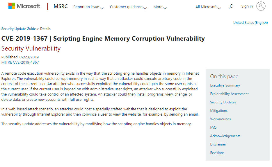 Microsoft vulnerability