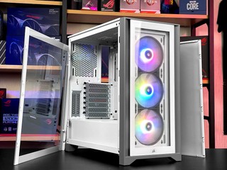 雙鋼化玻璃、iCUE 燈效 CORSAIR iCUE 4000X RGB Mid-Tower 機箱 雙鋼化玻璃、iCUE 燈效 CORSAIR iCUE 4000X RGB Mid-Tower 機箱