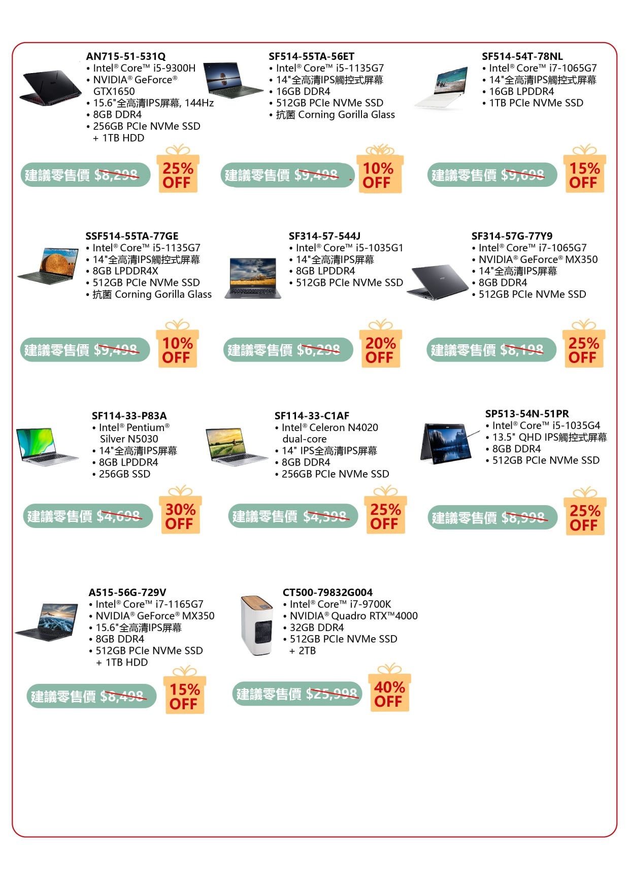 Acer Christmas Sales