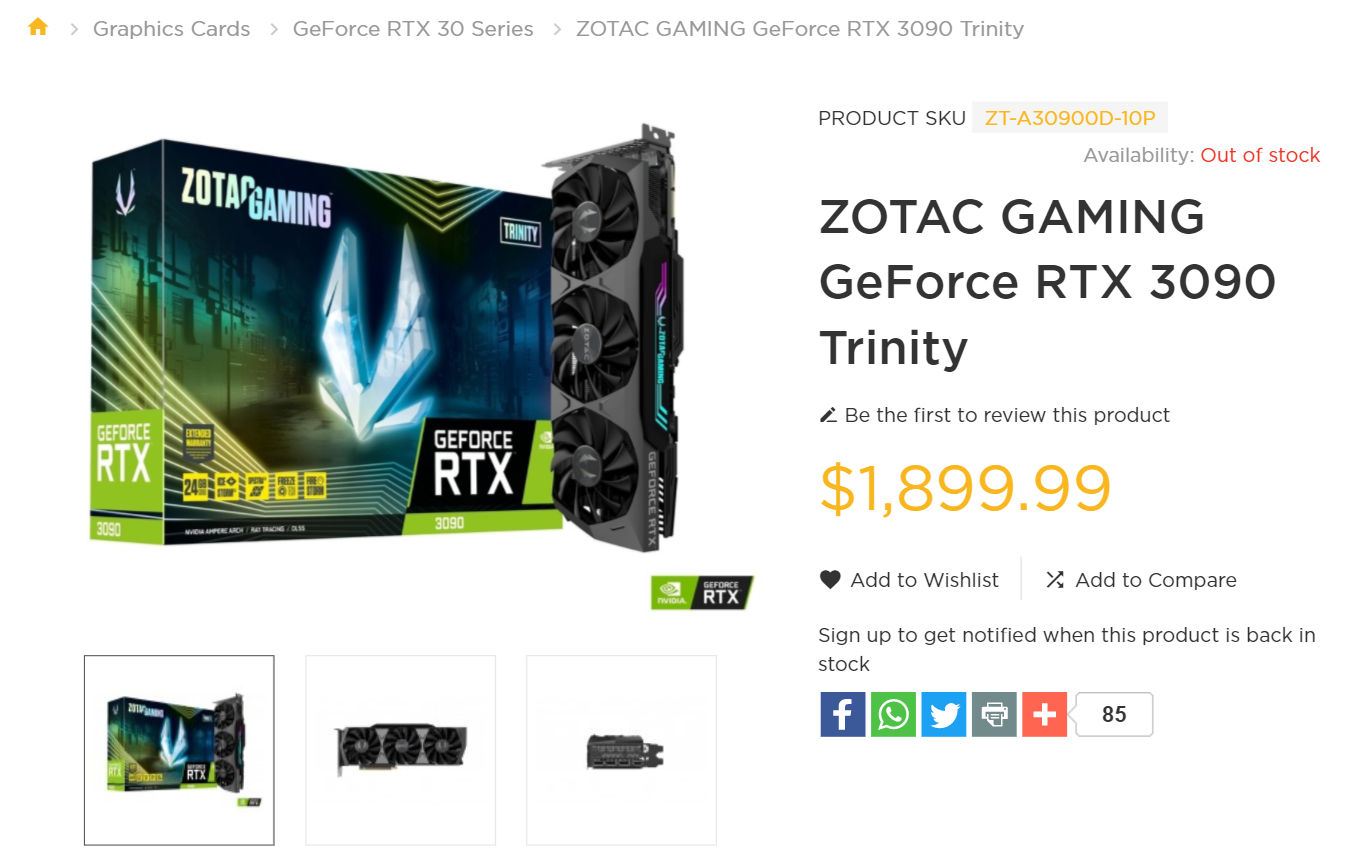 ZOTAC GAMING GeForce RTX 3090 Tr
