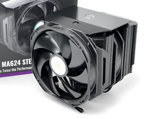 僅 27dBA !!  黑色靜音雙塔 Cooler Master MA624 Stealth 散熱器