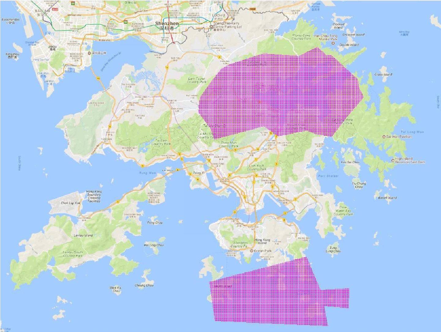 香港 5G 限制區地圖