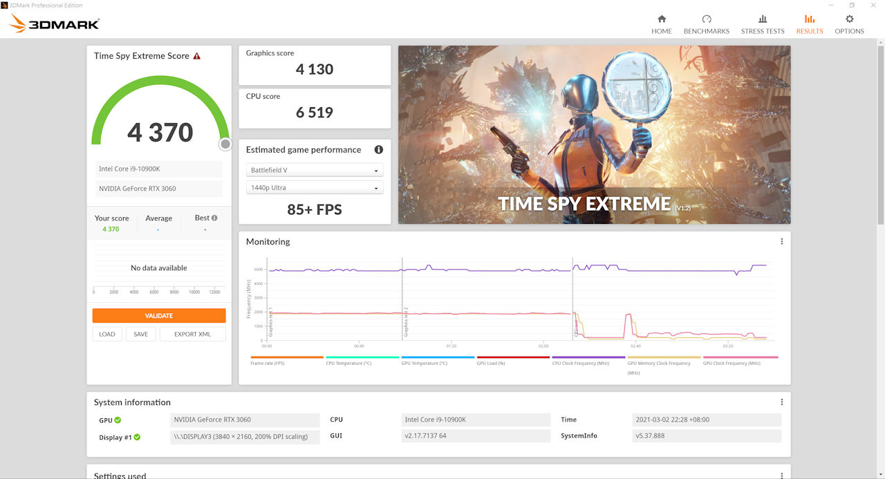GIGABYTE RTX 3060 GAMING OC 效能測試