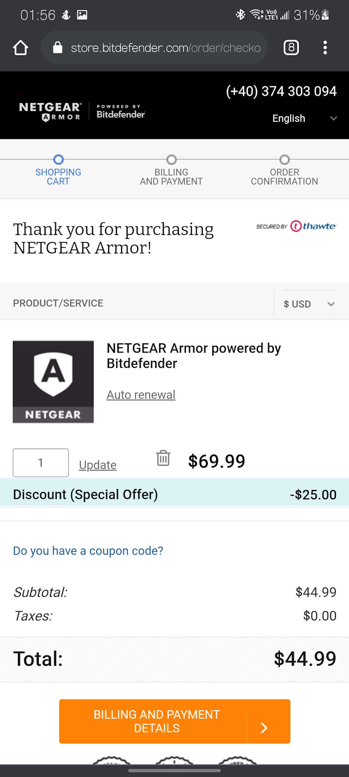 NETGEAR Armor 網絡防護服務