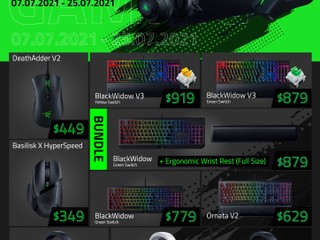 ☀️ Razer Summer Gaming Sale ⛱️ 多款電競鍵盤、滑鼠、耳機夏日優惠價發售