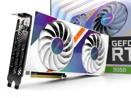 2.3 Slot 雙風扇、紫白配色iGAME GeForce RTX 3050 Ultra W Duo OC