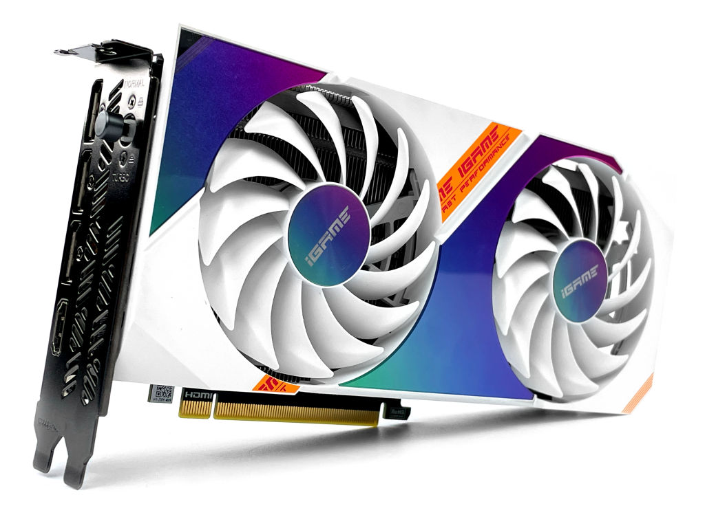 2.3 Slot 雙風扇、紫白配色iGAME GeForce RTX 3050 Ultra W Duo OC 
