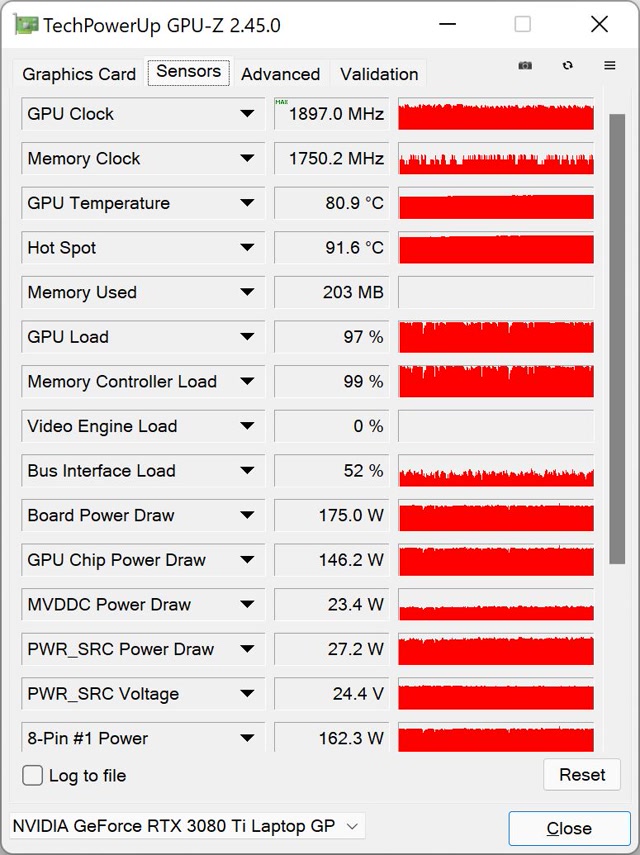 MSI Raider GE76 12UHS GPU-Z