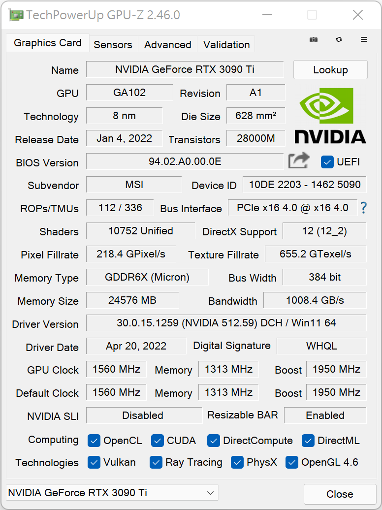 MSI RTX 3090 Ti SUPRIM X 24G