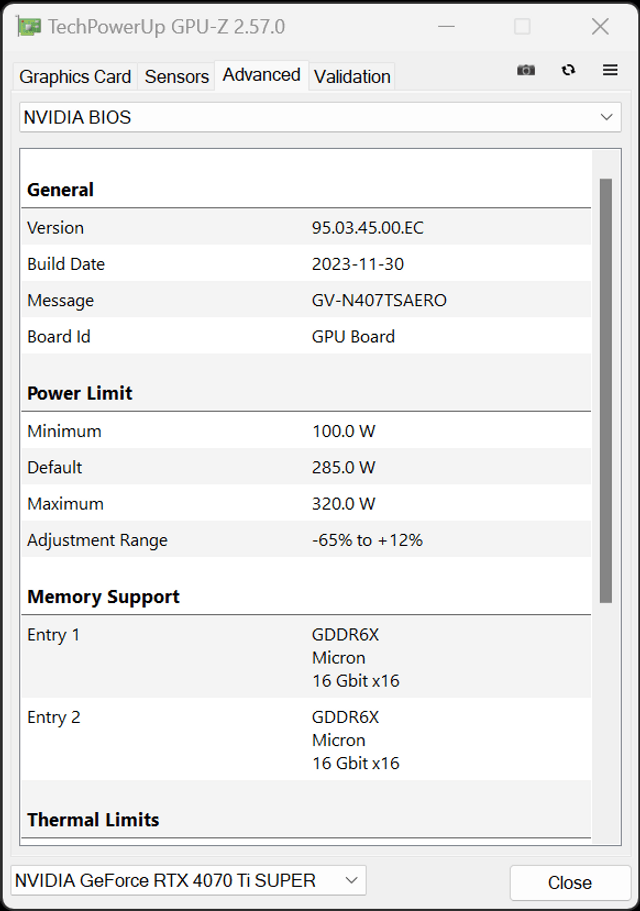 GIGABYTE RTX 4070 Ti SUPER AERO