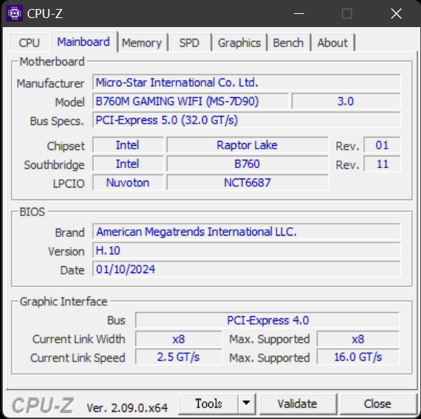 MSI B760M GAMING WIFI