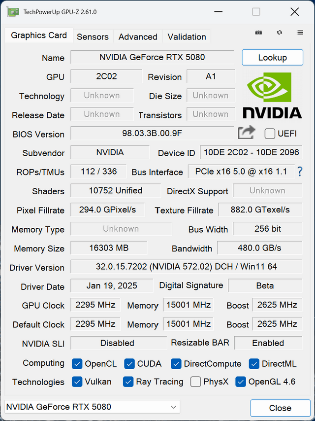 GALAX GeForce RTX 5080 1-Click O