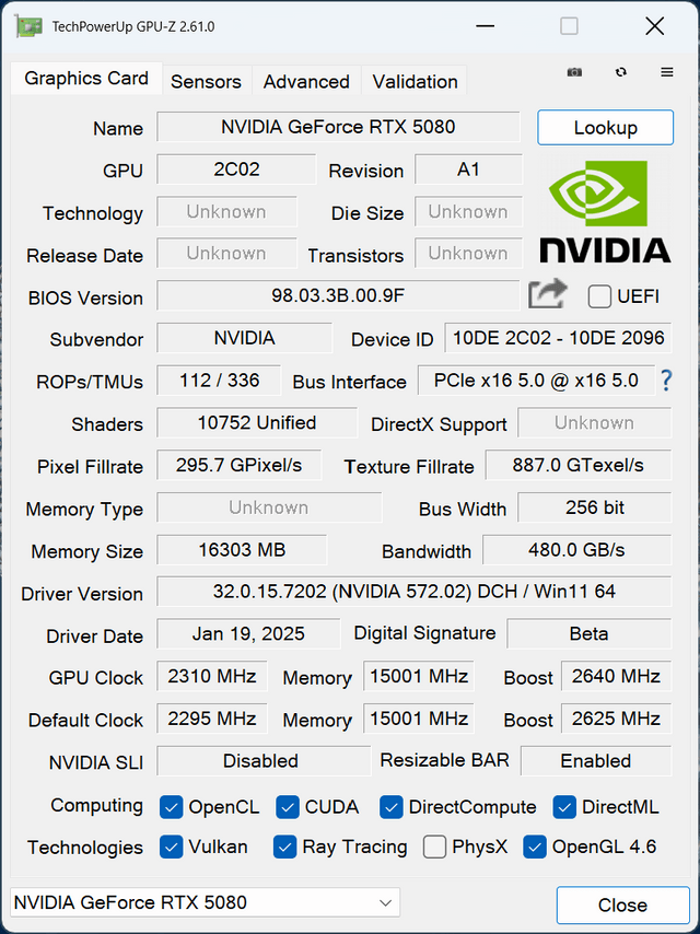 GALAX GeForce RTX 5080 1-Click O