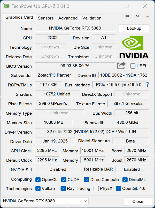 ZOTAC GAMING RTX 5080 AMP Extrem