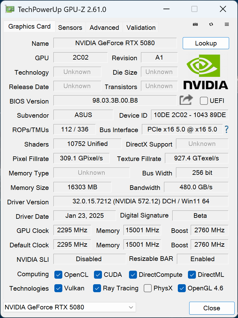 ASUS ROG Astral RTX 5080 OC