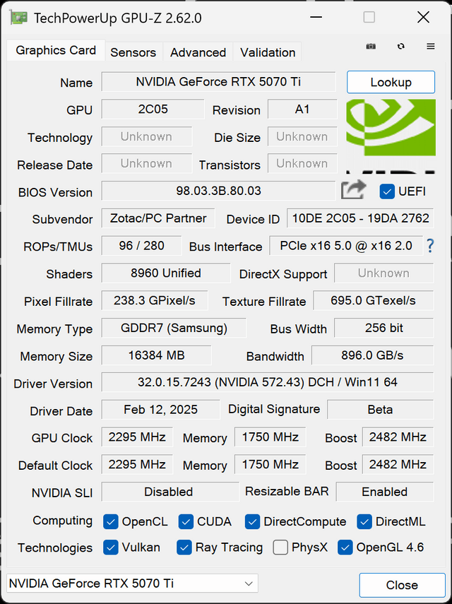 ZOTAC GAMING RTX 5070 Ti SOLID