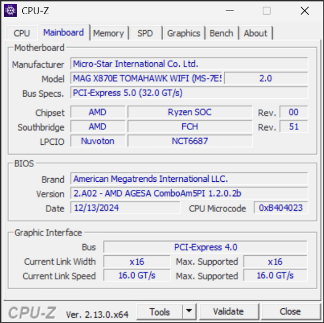 MSi MAG X870E TOMAHAWK WIFI