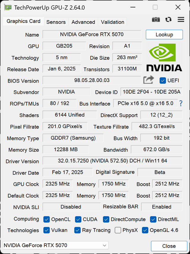 RTX 5070