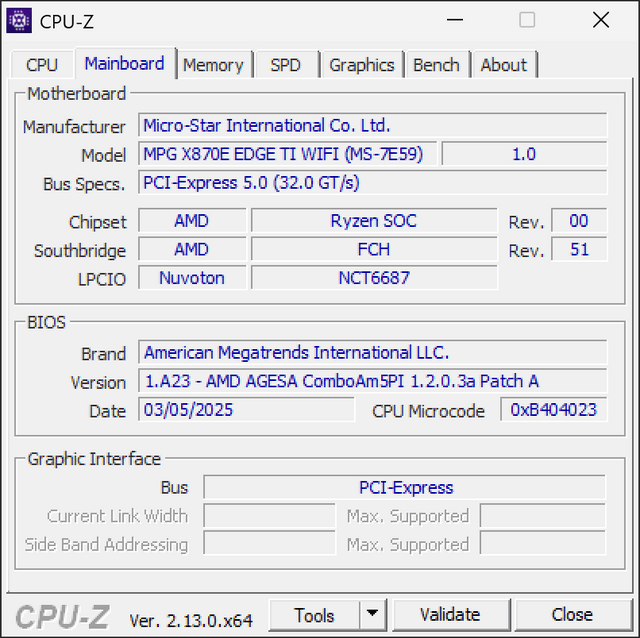 MSI MPG X870E EDGE TI WIFI
