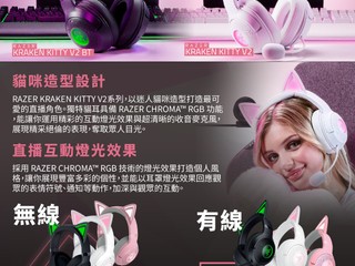 迷人貓咪造型打造最可愛直播角色 Razer 全新 Kraken Kitty V2 耳機 迷人貓咪造型打造最可愛直播角色 Razer 全新 Kraken Kitty V2 耳機