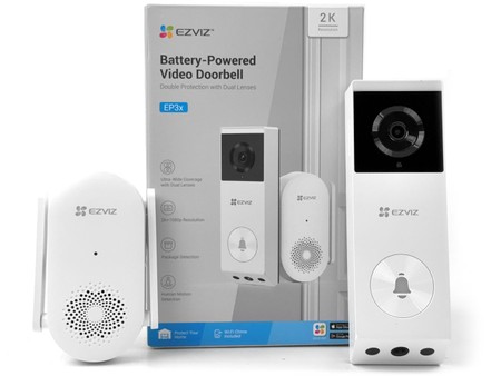 2K+1080p 超廣角、免鑽洞佈線 EZVIZ EP3x 雙鏡頭智能影像門鐘