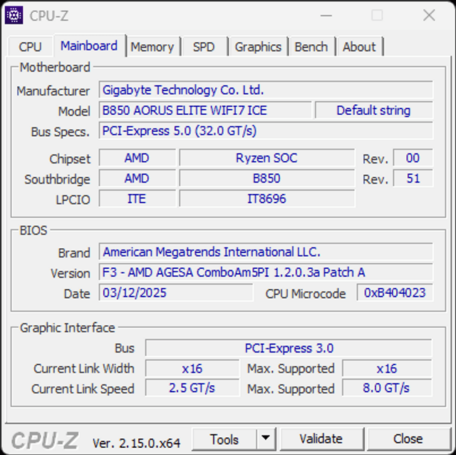 GIGABYTE B850 AORUS ELITE WIFI7