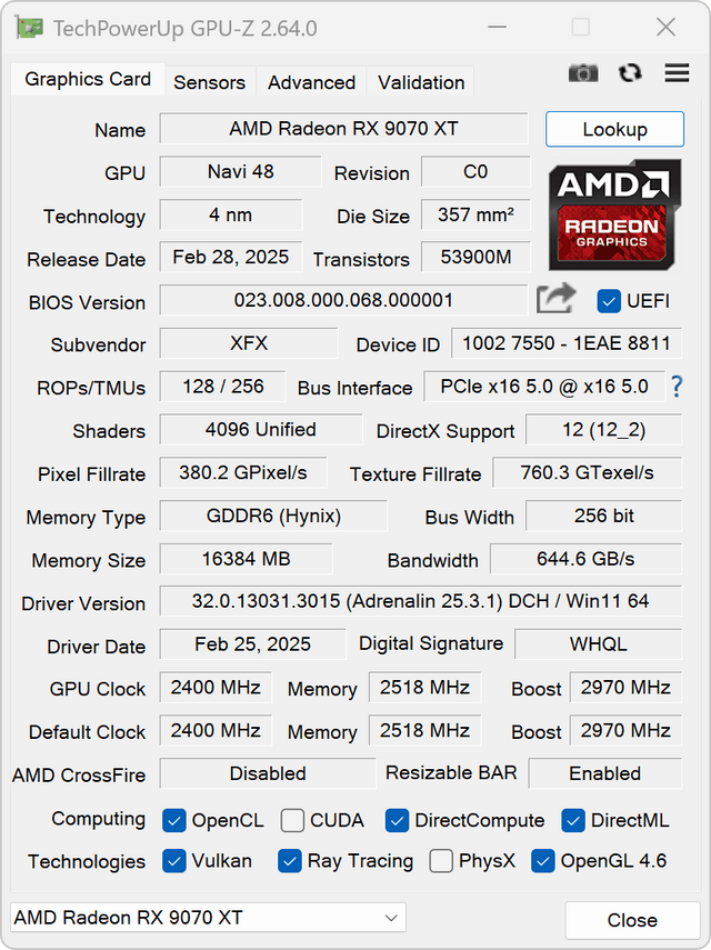 XFX Quicksilver RX 9070 XT White