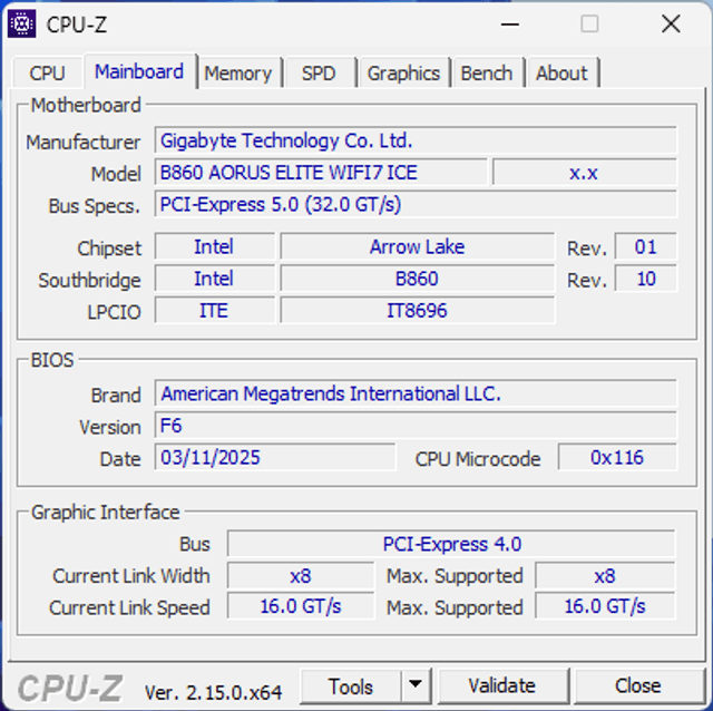 GIGABYTE B860 AORUS ELITE WIFI7