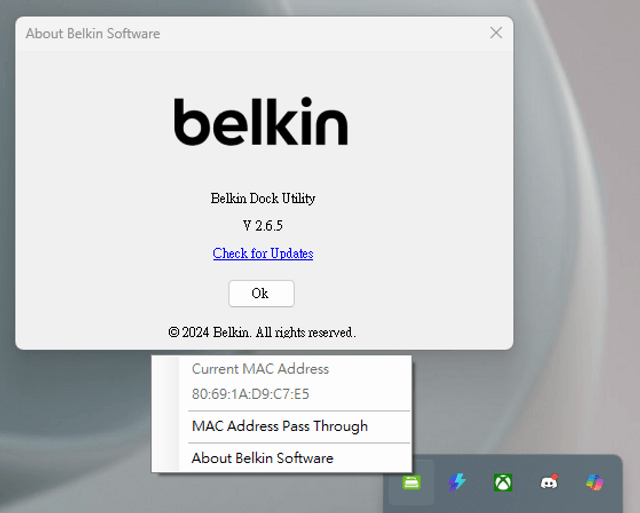 Belkin Dock Utility 工具