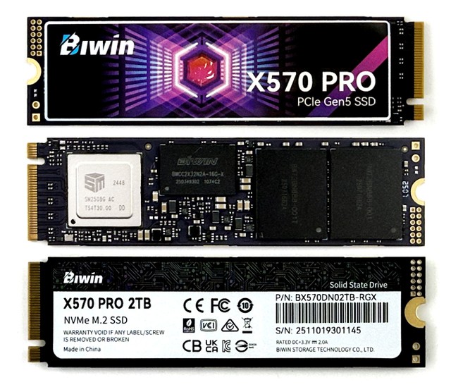 極速14GB/s、首年上門RMA BIWIN Black Opal X570 PRO Gen5 2TB SSD