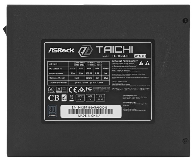 ASRock TC-1650T 鈦金全模組 PSU