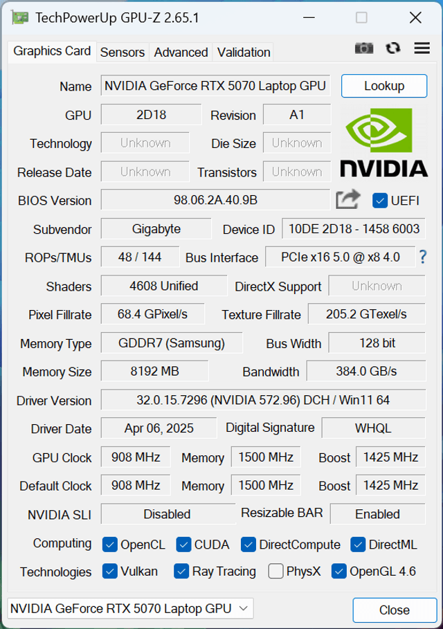 GIGABYTE AERO X16 1WH