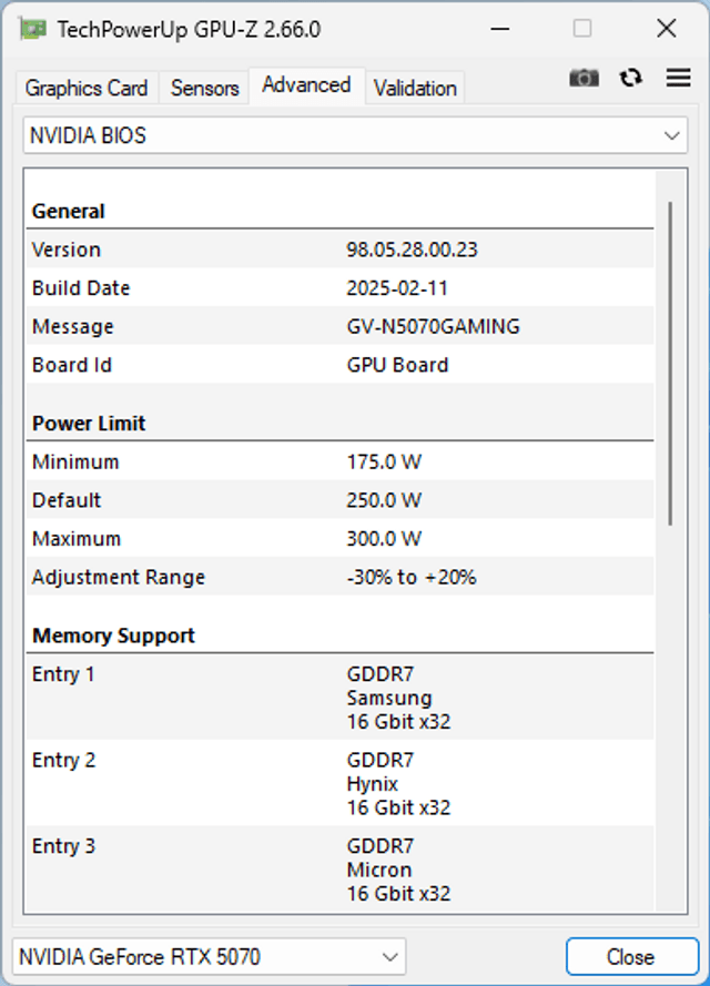 GIGABYTE GeForce RTX 5070 GAMING