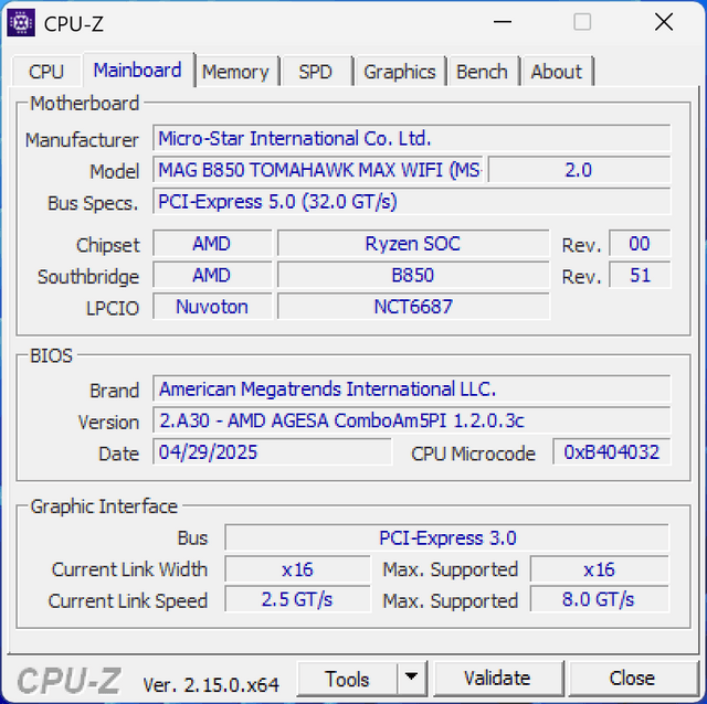 MSI MAG B850 TOMAHAWK WIFI